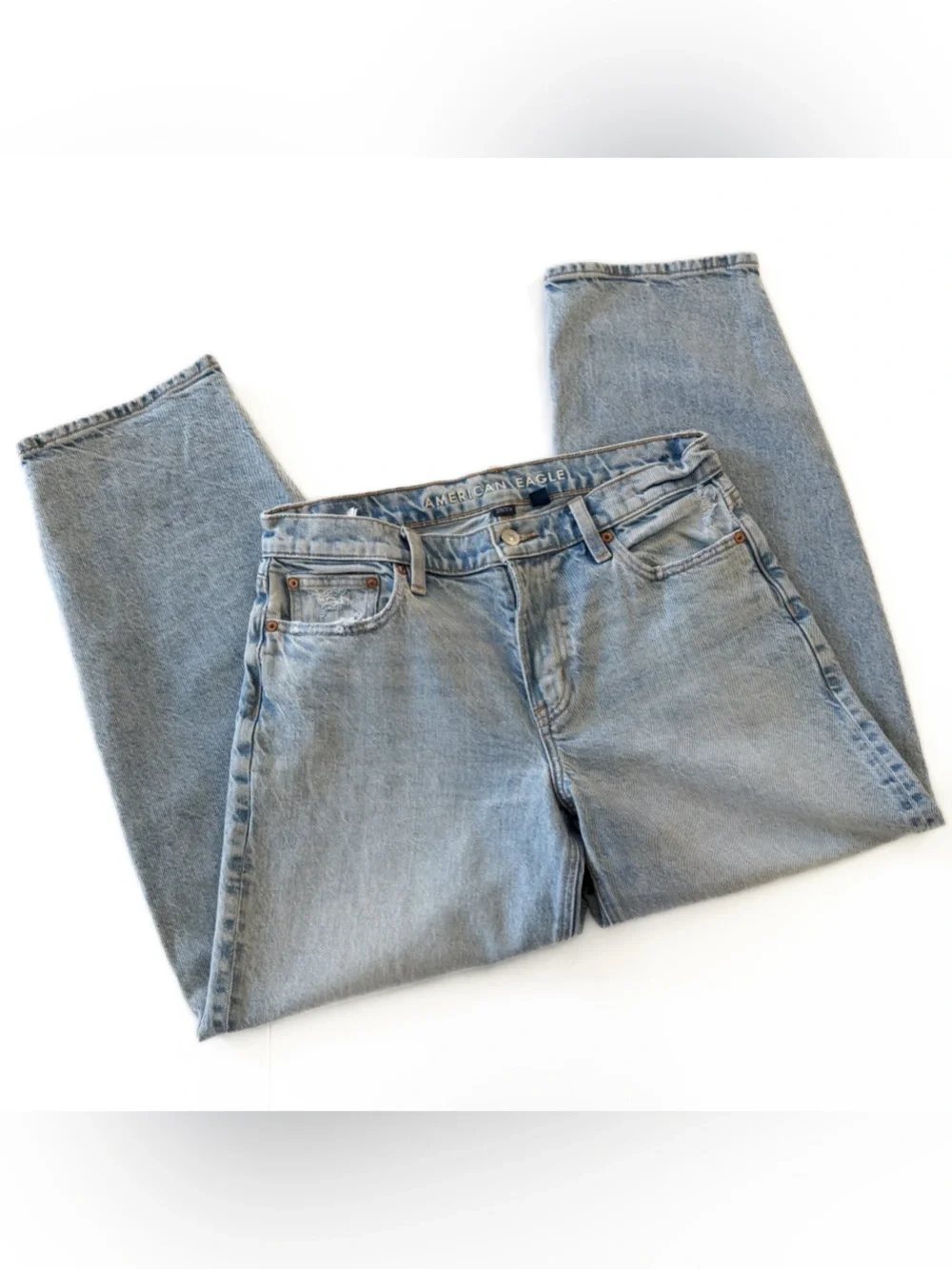 American Eagle Jeans Womens 4 Barrel Leg Light Wash High Rise